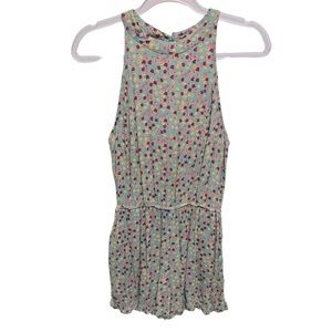 Anthro Gauzy Knit Ruffle Floral Romper